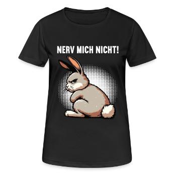 Nerv Mich Nicht Kaninchen Hase Hasen langohr  - Frauen T-Shirt atmungsaktiv - Schwarz - Vorne - AI Model Female 172 light (172cm)