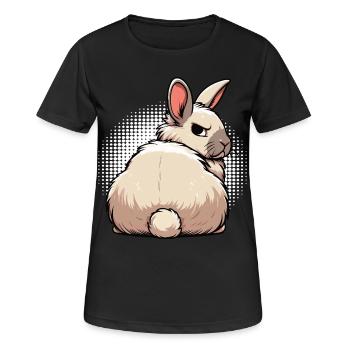 Kaninchen Hase Hasen langohr Klopfer Rammler - Frauen T-Shirt atmungsaktiv - Schwarz - Vorne - AI Model Female 172 light (172cm)