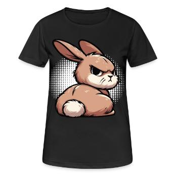 Kaninchen Hase Hasen langohr Klopfer Rammler - Frauen T-Shirt atmungsaktiv - Schwarz - Vorne - AI Model Female 172 light (172cm)
