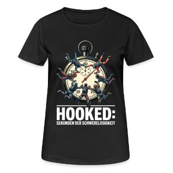 Hooked Sekunden Schwerelosigkeit - Frauen T-Shirt atmungsaktiv - Schwarz - Vorne - AI Model Female 172 light (172cm)