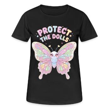 Protect The Dolls Schmetterling - Frauen T-Shirt atmungsaktiv - Schwarz - Vorne - AI Model Female 172 light (172cm)
