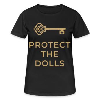 Protect The Dolls Schlüssel Gold - Frauen T-Shirt atmungsaktiv - Schwarz - Vorne - AI Model Female 172 light (172cm)