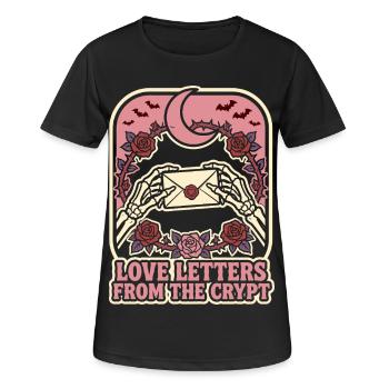 Love Letters From The Crypt - Frauen T-Shirt atmungsaktiv - Schwarz - Vorne - AI Model Female 172 light (172cm)
