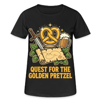 Quest For The Golden Pretzel - Frauen T-Shirt atmungsaktiv - Schwarz - Vorne - AI Model Female 172 light (172cm)