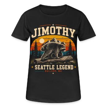 Vintage Waschbär Jimothy Vollmondsonnenuntergang - Frauen T-Shirt atmungsaktiv - Schwarz - Vorne - AI Model Female 172 light (172cm)