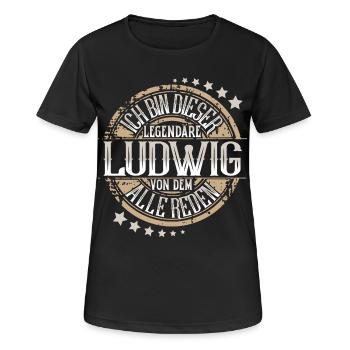Ludwig - Frauen T-Shirt atmungsaktiv - Schwarz - Vorne - AI Model Female 172 light (172cm)