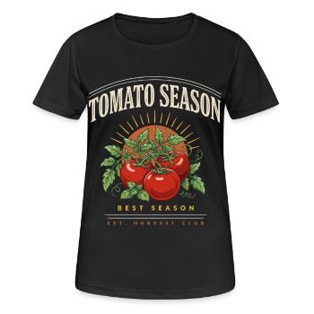 Tomato Season Harvest Club - Frauen T-Shirt atmungsaktiv - Schwarz - Vorne - AI Model Female 172 light (172cm)
