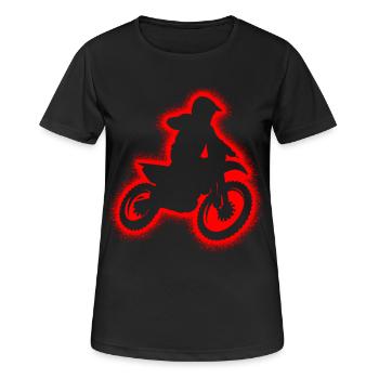 Dirt Bike Motorrad Herren Jungen Motocross Kinder - Frauen T-Shirt atmungsaktiv - Schwarz - Vorne - AI Model Female 172 light (172cm)