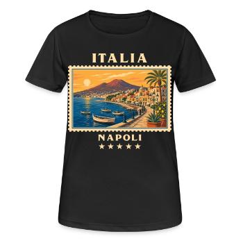 Italien Neapel Vintage Reisemarke - Frauen T-Shirt atmungsaktiv - Schwarz - Vorne - AI Model Female 172 light (172cm)