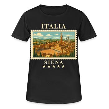 Italien Siena Vintage Reisemarke - Frauen T-Shirt atmungsaktiv - Schwarz - Vorne - AI Model Female 172 light (172cm)