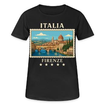Italien Florenz Vintage Reisemarke - Frauen T-Shirt atmungsaktiv - Schwarz - Vorne - AI Model Female 172 light (172cm)