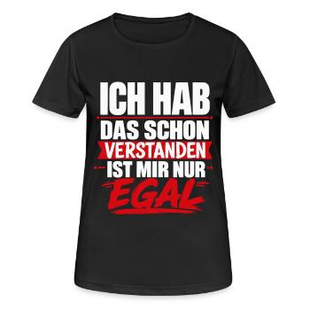 Ich hab das schon verstanden ist mir egal - Frauen T-Shirt atmungsaktiv - Schwarz - Vorne - AI Model Female 172 light (172cm)