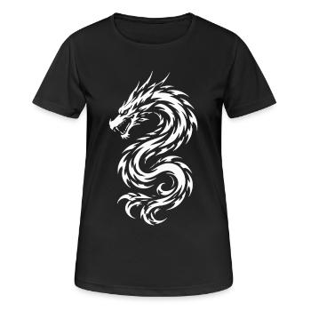 Drache Tribal Tattoo Style Style - Frauen T-Shirt atmungsaktiv - Schwarz - Vorne - AI Model Female 172 light (172cm)