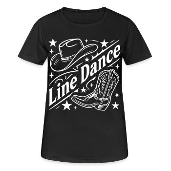 Line Dance Cowboy Flair - Frauen T-Shirt atmungsaktiv - Schwarz - Vorne - AI Model Female 172 light (172cm)