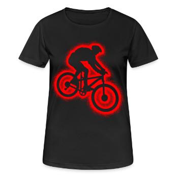 Downhill Bike Mountain Bike MTB Men Kids - Women's Breathable T-Shirt - black - Front - AI Model Female 172 light (172cm)