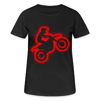 Dirt Bike Motorrad Jungen Herren Motocross Kinder - Frauen T-Shirt atmungsaktiv - Schwarz - Vorne - AI Model Female 172 light (172cm)