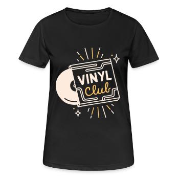 Vinyl-Club-Plattenliebhaber analoge Musik - Frauen T-Shirt atmungsaktiv - Schwarz - Vorne - AI Model Female 172 light (172cm)