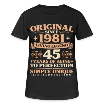 Baujahr 1981 Geburtstag 45 Jahre Vintage - Frauen T-Shirt atmungsaktiv - Schwarz - Vorne - AI Model Female 172 light (172cm)
