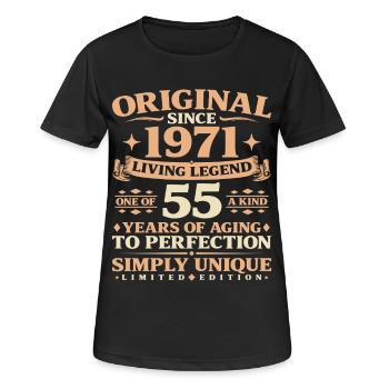 Baujahr 1971 Geburtstag 55 Jahre Vintage - Frauen T-Shirt atmungsaktiv - Schwarz - Vorne - AI Model Female 172 light (172cm)