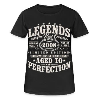 2008 Jahrgang Vintage Geburtstag Geschenk Retro - Frauen T-Shirt atmungsaktiv - Schwarz - Vorne - AI Model Female 172 light (172cm)