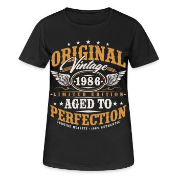 Original 1986 Jahrgang Vintage Geburtstag Geschenk - Frauen T-Shirt atmungsaktiv - Schwarz - Vorne - AI Model Female 172 light (172cm)