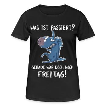 Gerade war doch Freitag – Einhorn Party - Frauen T-Shirt atmungsaktiv - Schwarz - Vorne - AI Model Female 172 light (172cm)