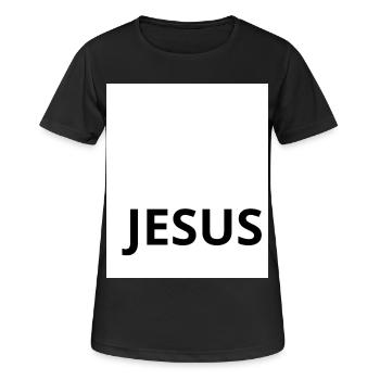 JESUS - Frauen T-Shirt atmungsaktiv - Schwarz - Vorne - AI Model Female 172 light (172cm)