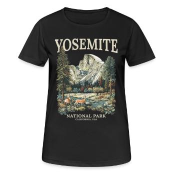 Yosemite-Nationalpark-Souvenir - Frauen T-Shirt atmungsaktiv - Schwarz - Vorne - AI Model Female 172 light (172cm)