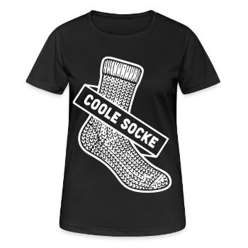 Coole Socke Banner - Frauen T-Shirt atmungsaktiv - Schwarz - Vorne - AI Model Female 172 light (172cm)