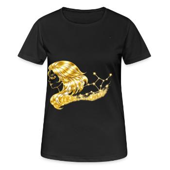 Sternzeichen Jungfrau - Frauen T-Shirt atmungsaktiv - Schwarz - Vorne - AI Model Female 172 light (172cm)