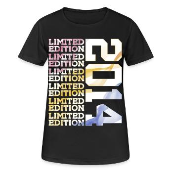 LIMITED EDITION 2014 - 12 JAHRE - 12. GEBURTSTAG - Frauen T-Shirt atmungsaktiv - Schwarz - Vorne - AI Model Female 172 light (172cm)