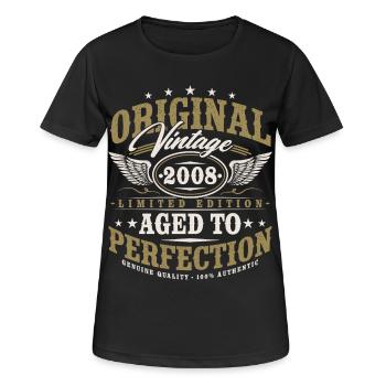 2008 Vintage Vintage Birthday Gift Retro - Women's Breathable T-Shirt - black - Front - AI Model Female 172 light (172cm)