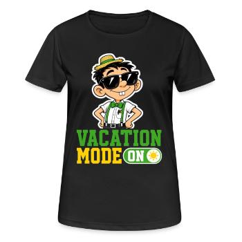 Vacation Mode On Katze Urlaub Spruch Hawaii - Frauen T-Shirt atmungsaktiv - Schwarz - Vorne - AI Model Female 172 light (172cm)