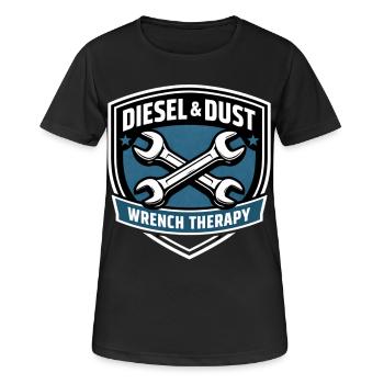 Diesel & Dust Wrench Therapy Schrauber Motiv - Frauen T-Shirt atmungsaktiv - Schwarz - Vorne - AI Model Female 172 light (172cm)