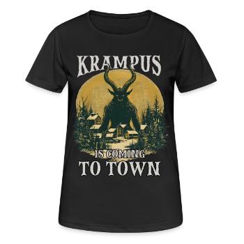 Krampus kommt in die Stadt - Frauen T-Shirt atmungsaktiv - Schwarz - Vorne - AI Model Female 172 light (172cm)