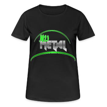 Nu Metal Toxic Green Cap Edition - Frauen T-Shirt atmungsaktiv - Schwarz - Vorne - AI Model Female 172 light (172cm)