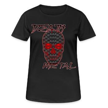 Death Metal rotes Schädel Design - Frauen T-Shirt atmungsaktiv - Schwarz - Vorne - AI Model Female 172 light (172cm)