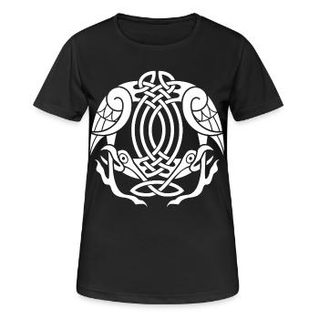 Celtic Eagles (Weiß) - Frauen T-Shirt atmungsaktiv - Schwarz - Vorne - AI Model Female 172 light (172cm)