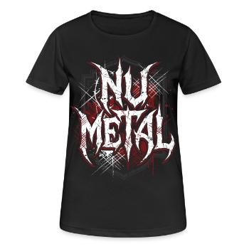 Nu Metal Grunge Wappen für Metalheads - Frauen T-Shirt atmungsaktiv - Schwarz - Vorne - AI Model Female 172 light (172cm)