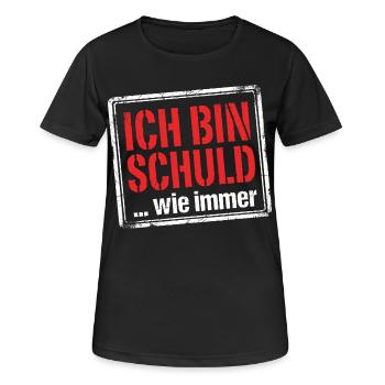 Ich bin schuld wie immer - Lustiger Spruch - Frauen T-Shirt atmungsaktiv - Schwarz - Vorne - AI Model Female 172 light (172cm)