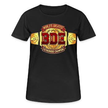 Best Dad Ever - Titelkampf Gürtel - Frauen T-Shirt atmungsaktiv - Schwarz - Vorne - AI Model Female 172 light (172cm)