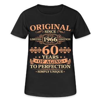 Original since 1966 Birthday 60 Years - Frauen T-Shirt atmungsaktiv - Schwarz - Vorne - AI Model Female 172 light (172cm)
