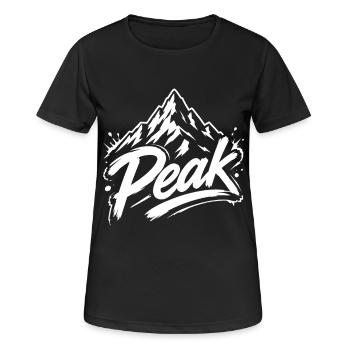 Peak Mountain Peak Graphic | Youth word - Women's Breathable T-Shirt - black - Front - AI Model Female 172 light (172cm)