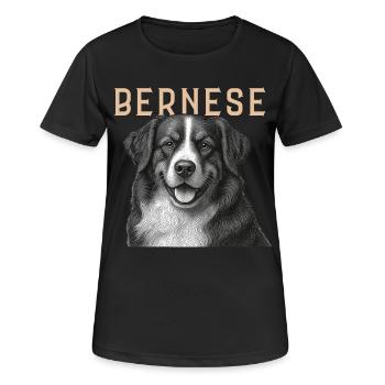 Berner Sennenhund Vintage - Frauen T-Shirt atmungsaktiv - Schwarz - Vorne - AI Model Female 172 light (172cm)