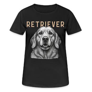 Retriever Dog Vintage - Frauen T-Shirt atmungsaktiv - Schwarz - Vorne - AI Model Female 172 light (172cm)