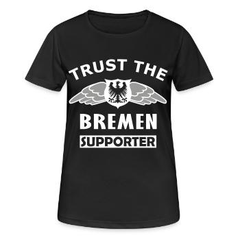 Vertraue dem Bremer Supporter - Frauen T-Shirt atmungsaktiv - Schwarz - Vorne - AI Model Female 172 light (172cm)