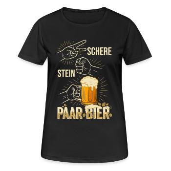 Schere Stein Bier Trinkspiel Design - Frauen T-Shirt atmungsaktiv - Schwarz - Vorne - AI Model Female 172 light (172cm)