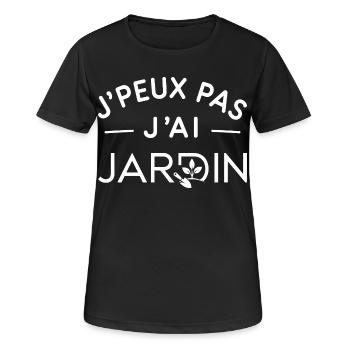 Jardin Humour Cadeau Amoureux du Jardinage - T-shirt respirant Femme - noir - Devant - AI Model Female 172 light (172cm)