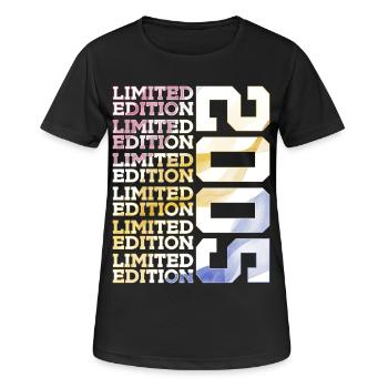 LIMITED EDITION 2005 - 21 JAHRE - 21. GEBURTSTAG - Frauen T-Shirt atmungsaktiv - Schwarz - Vorne - AI Model Female 172 light (172cm)