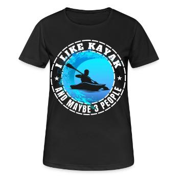 ICH MAG KAJAK UND VIELLEICHT DREI LEUTE - Frauen T-Shirt atmungsaktiv - Schwarz - Vorne - AI Model Female 172 light (172cm)